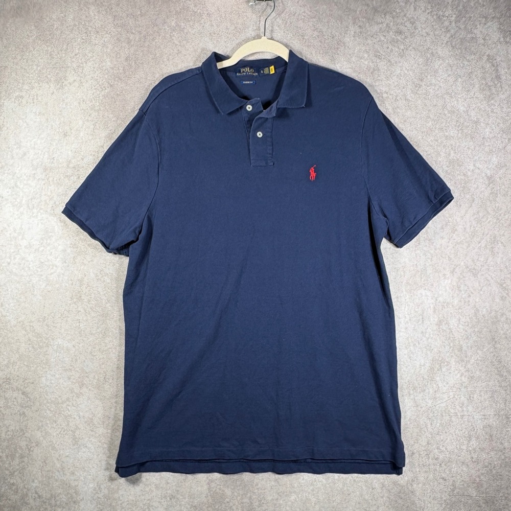 Polo Ralph Lauren Polo Shirt Mens XL Blue Classic Fit Short Sleeve Pony Logo